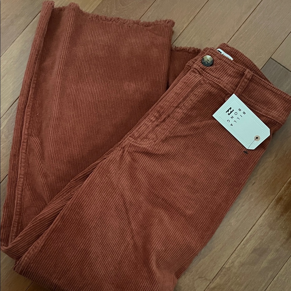Billabong Free Fall Corduroy Pants in Warm Brown NWT 26